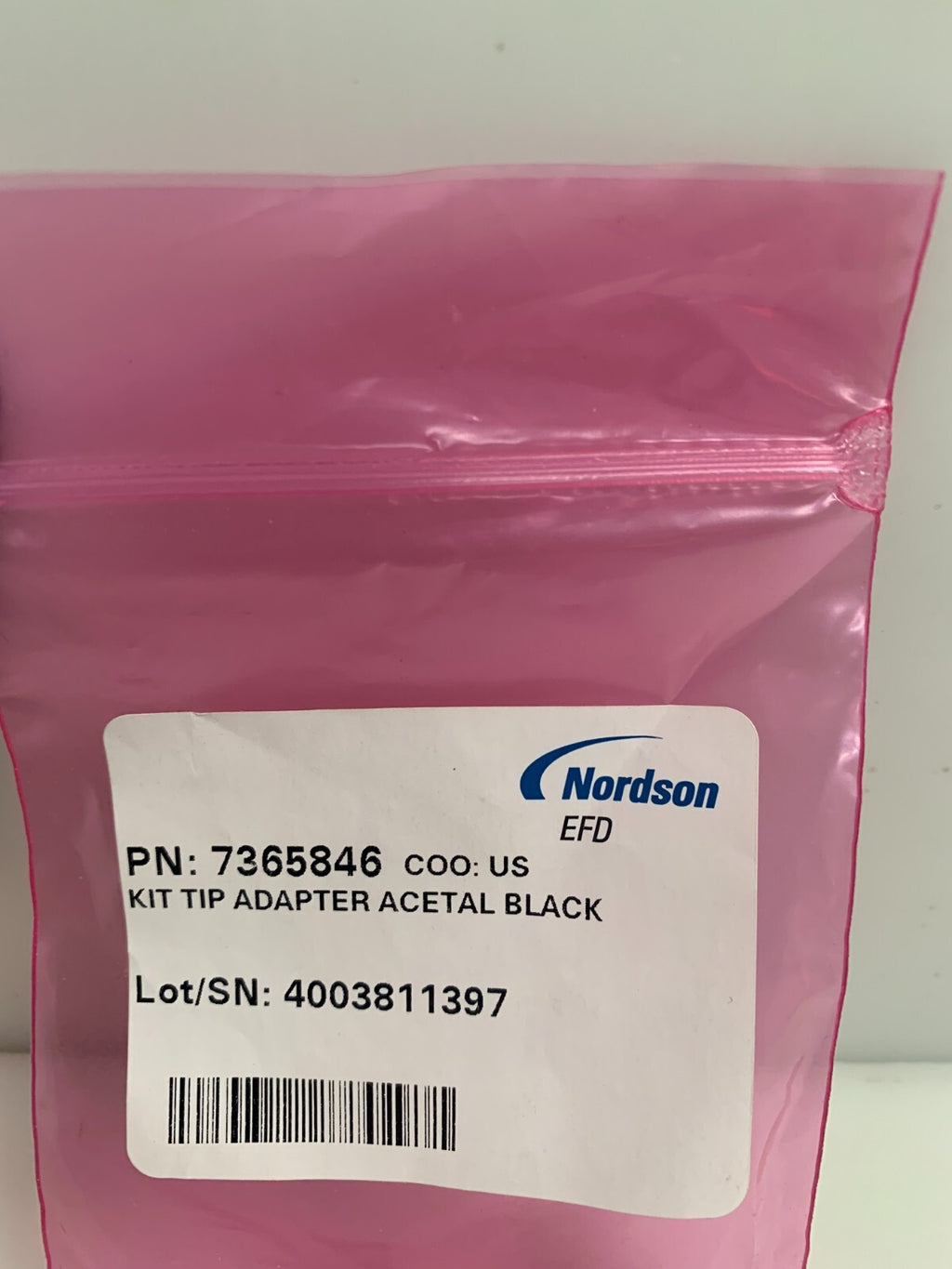 LOT OF 2 NORDSON EFD TIP ADAPTER DECETAL BLACK 7365846