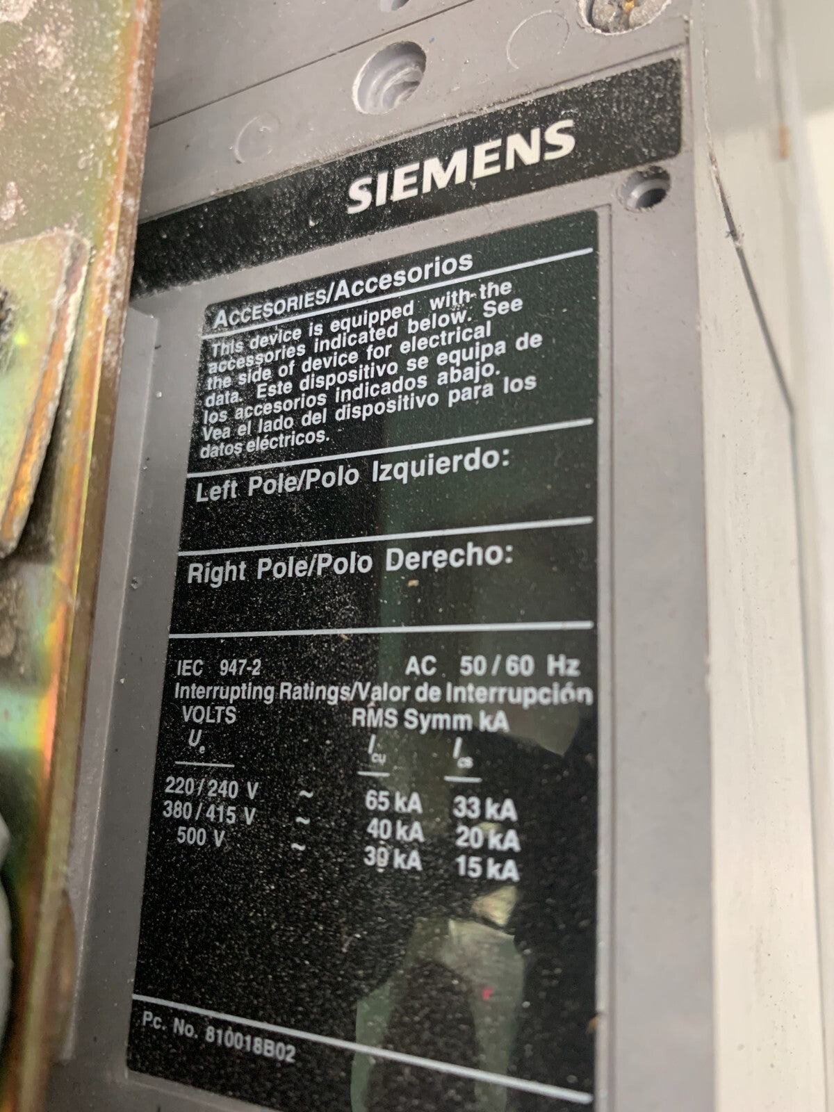 SIEMENS / Sentron Series   Circuit Breaker  JD63F4001
