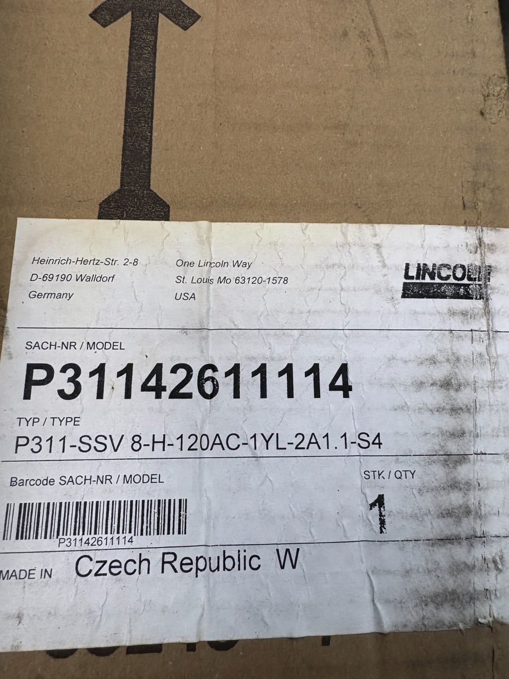 LINCOLN ELECTRIC GREASE PUMP P31142611114