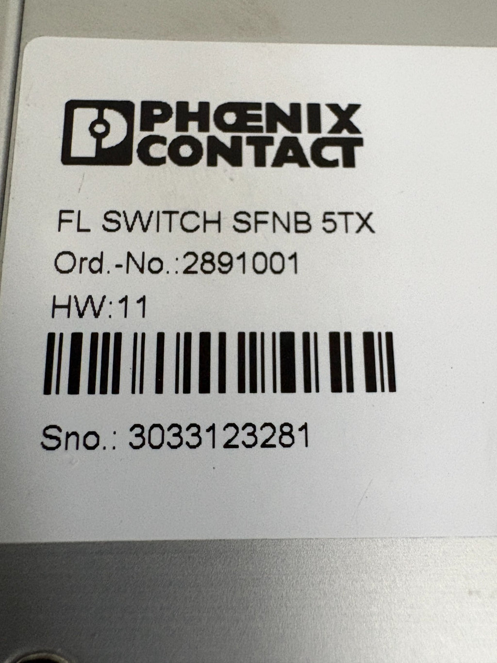 PHOENIX CONTACT 4 PORT ETHERNET SWITCH FL SWITCH SFNB STX 2891001