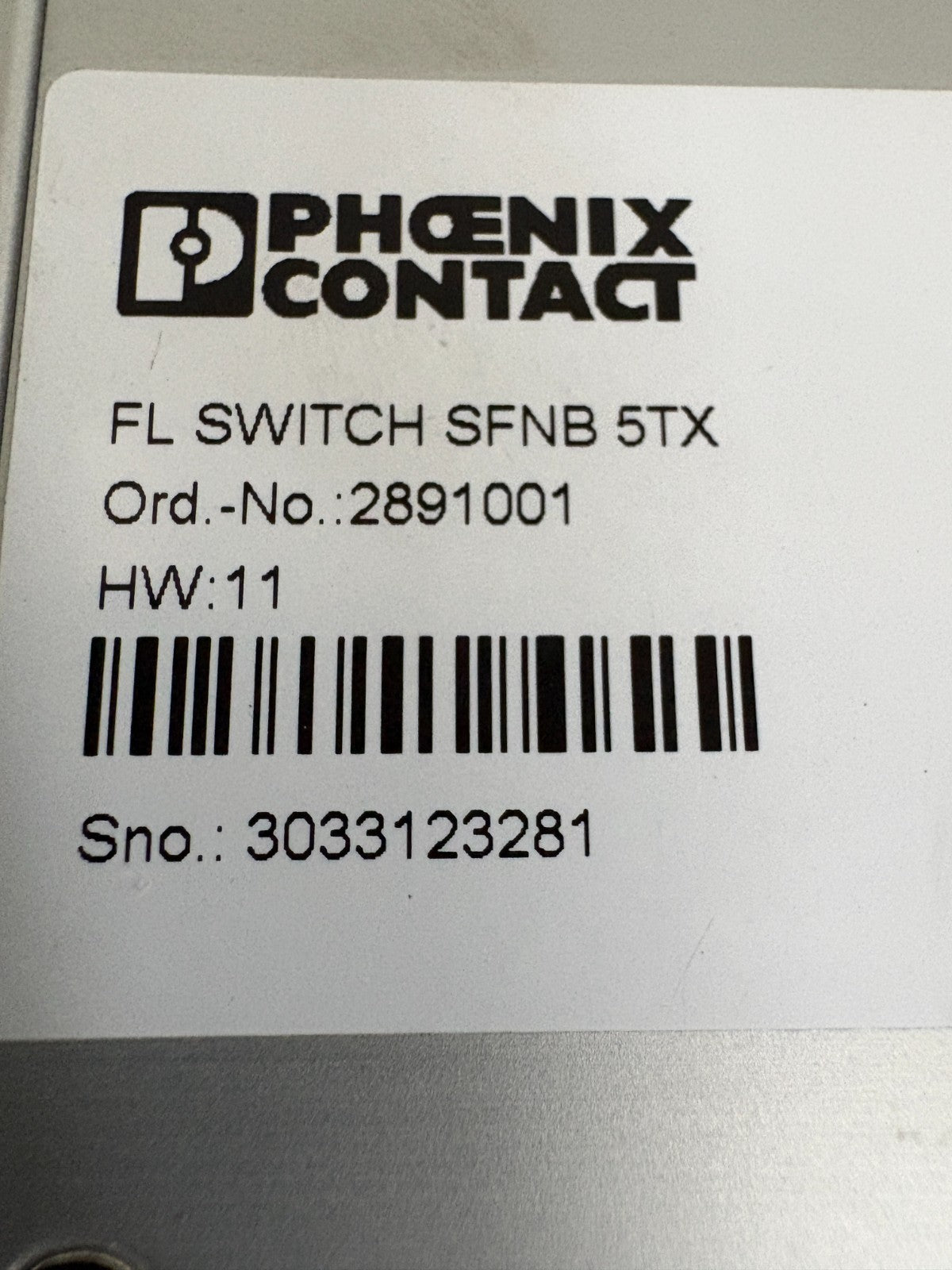 PHOENIX CONTACT 4 PORT ETHERNET SWITCH FL SWITCH SFNB STX 2891001