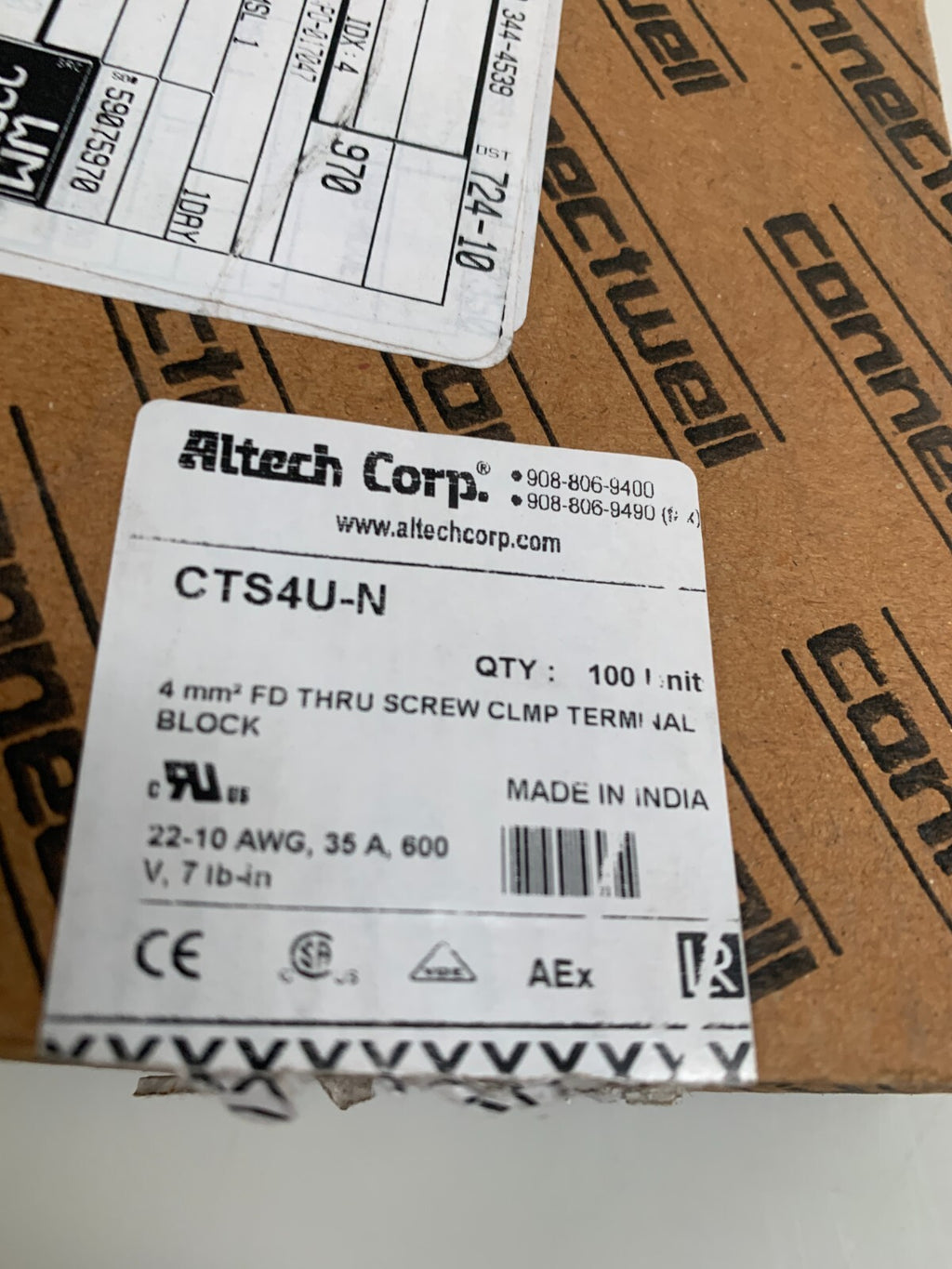LOT OF 75 ALTECH CORP TERMINAL BLOCK CTS4U-N