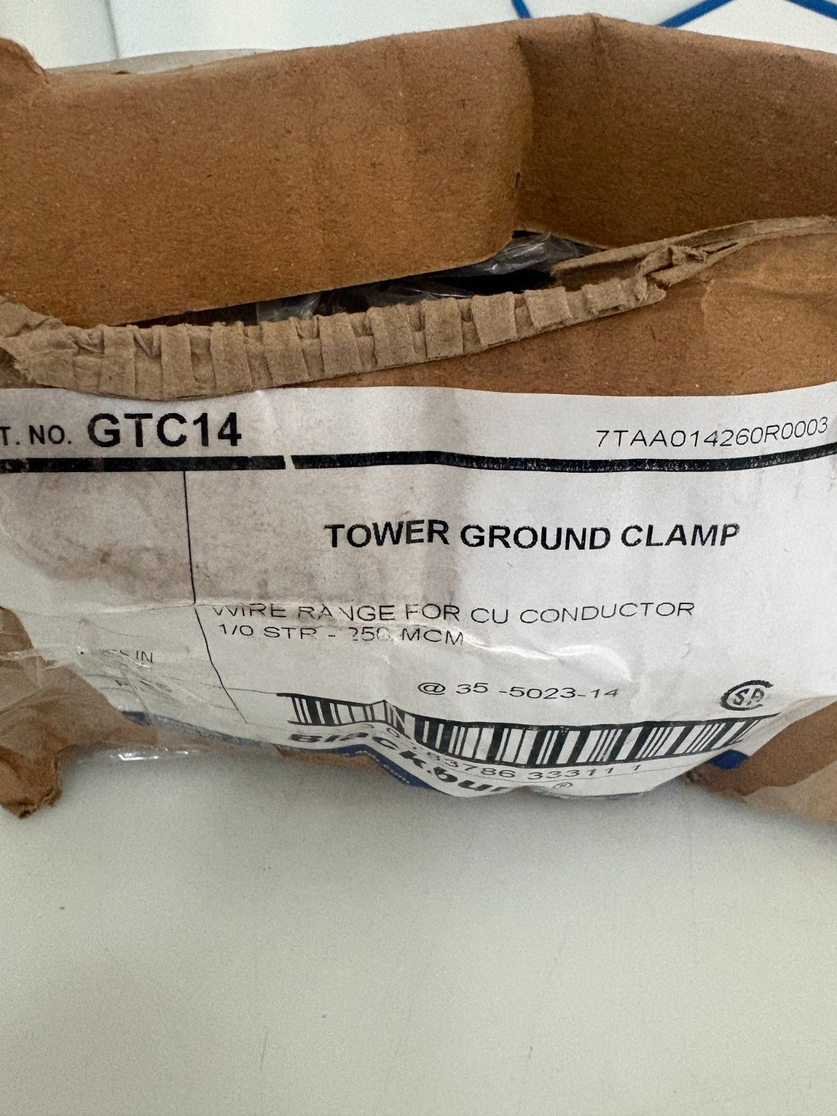 ABB THOMAS & BETTS GTC14 TOWER GROUND CLAMP 25 PER BOX2
