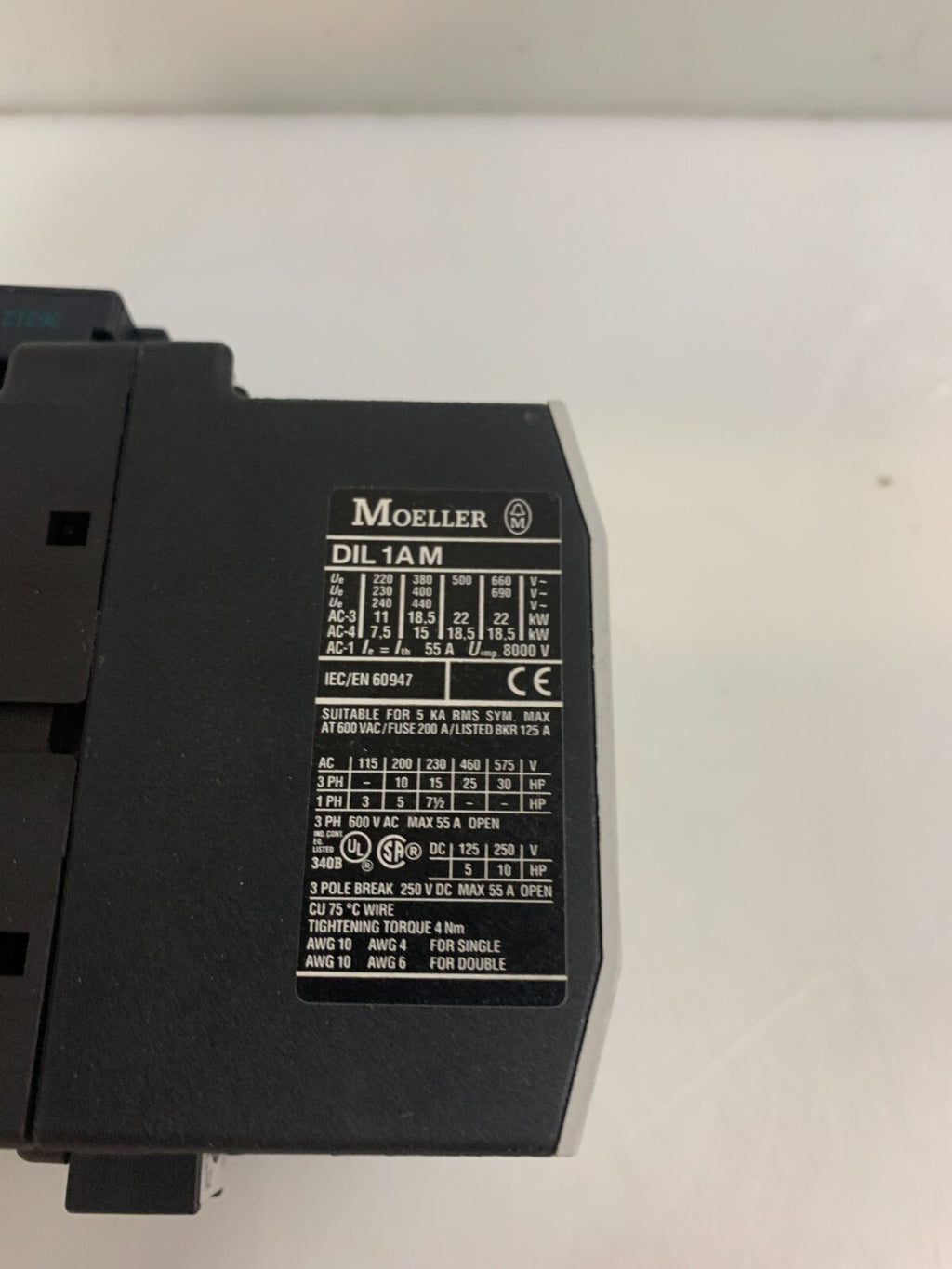 MOELLER DIL1AM CONTACTOR with RC-B-DIL-250 Surge Suppressor1