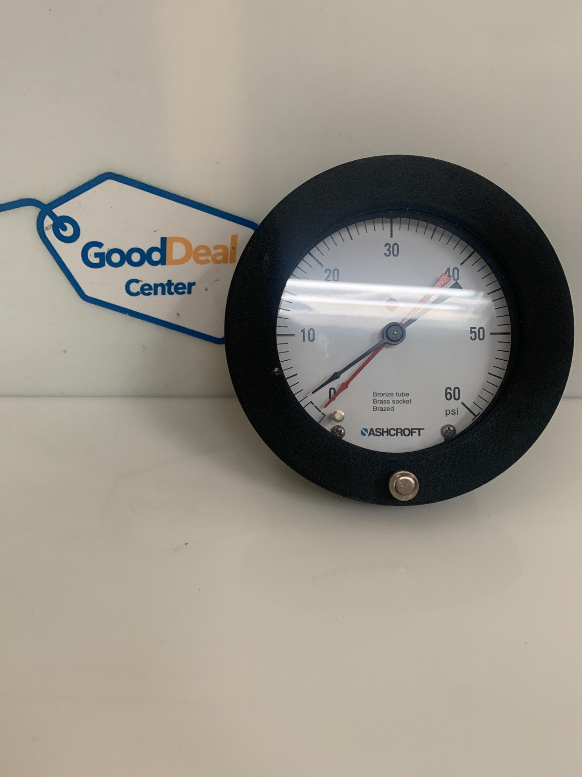 ASHCROFT 5" PRESSURE GAUGE BRONZE TUBE BRASS SOCKET BRAZED 0-60 PSI0