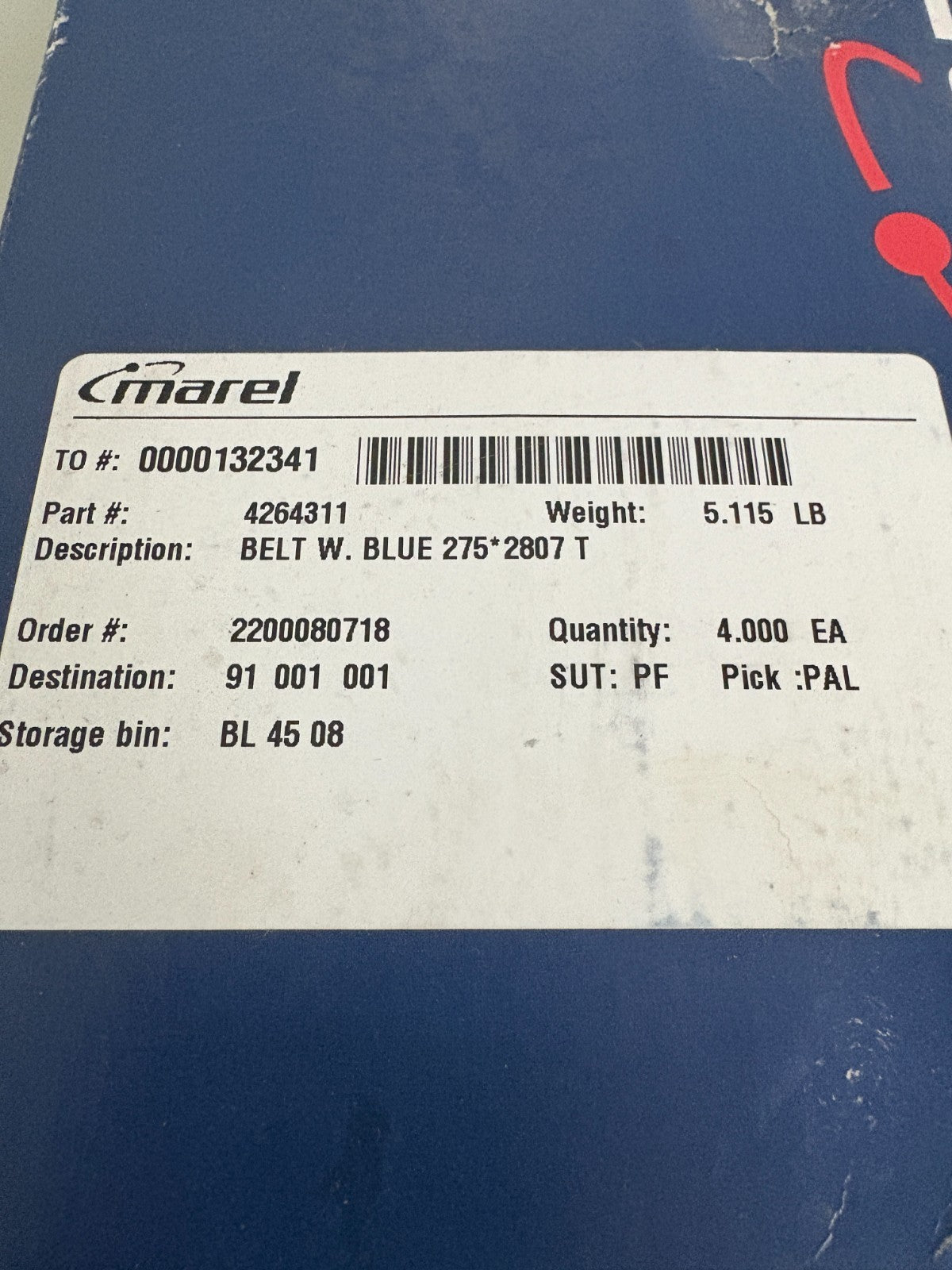 MAREL BELT BLEW 275* 2807 T #4264311