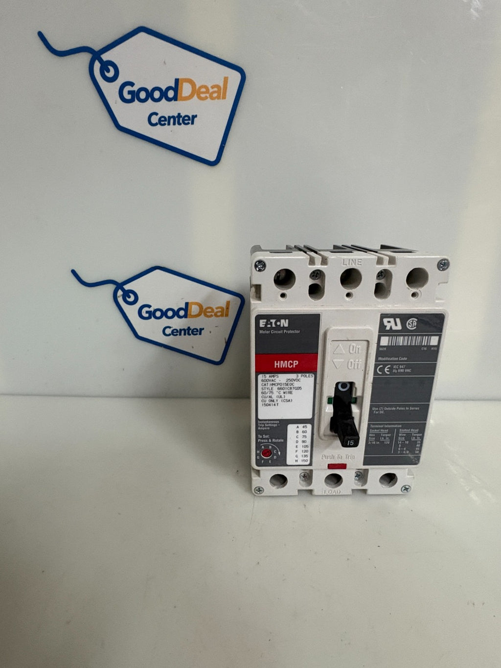 EATON CUTLER HAMMER 15 AMP MOTOR CIRCUIT BREAKER HMCP015E0C 6601C87G05