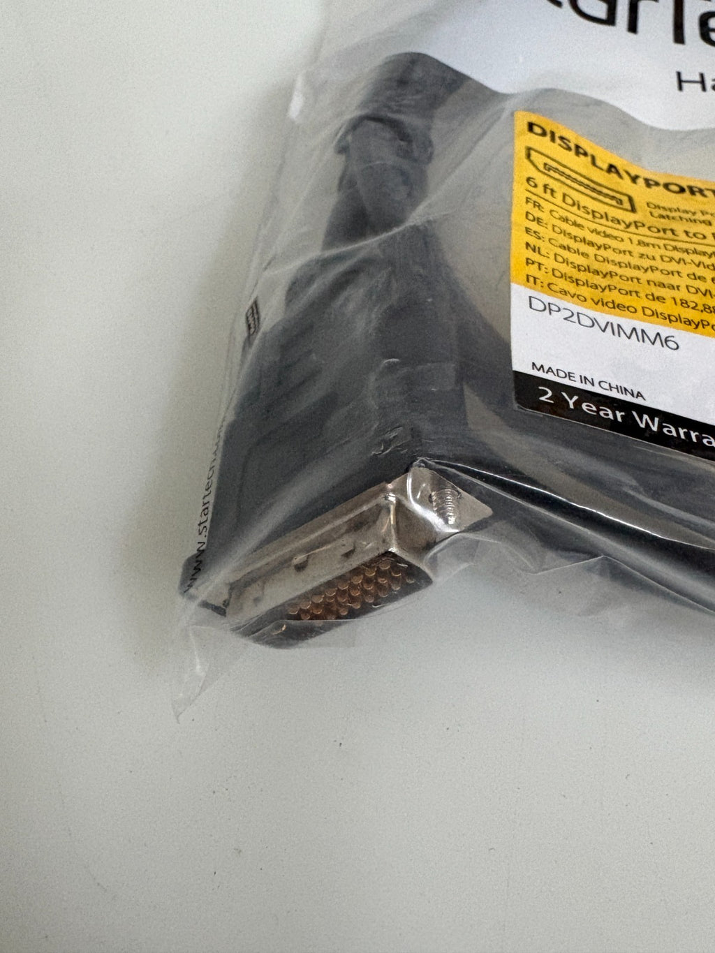 LOT OF 2 STARTECH DISPLAYPORT CABLE 6' DP2DVIMM61