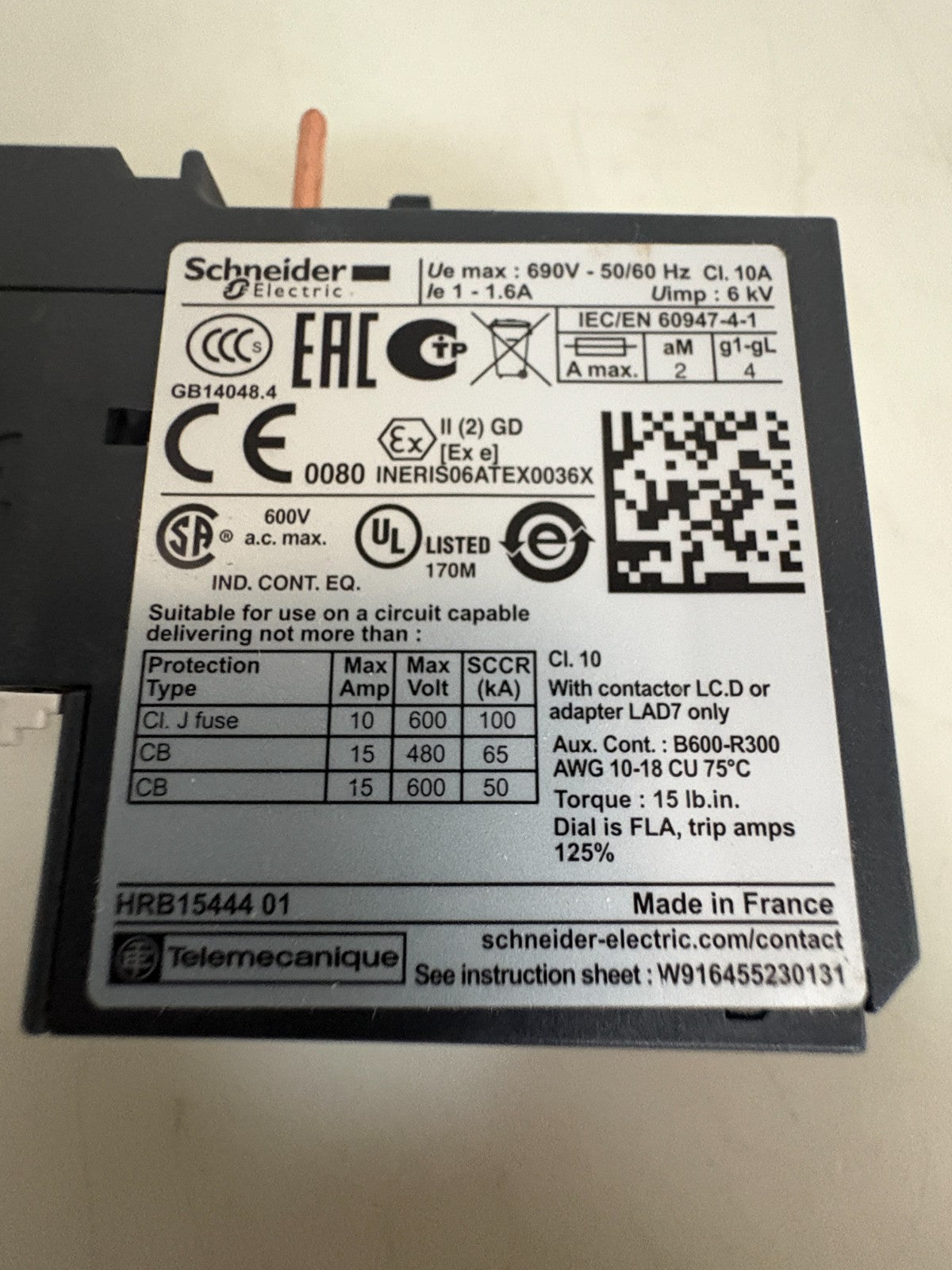 SCHNEIDER RELAY LRD 06 2