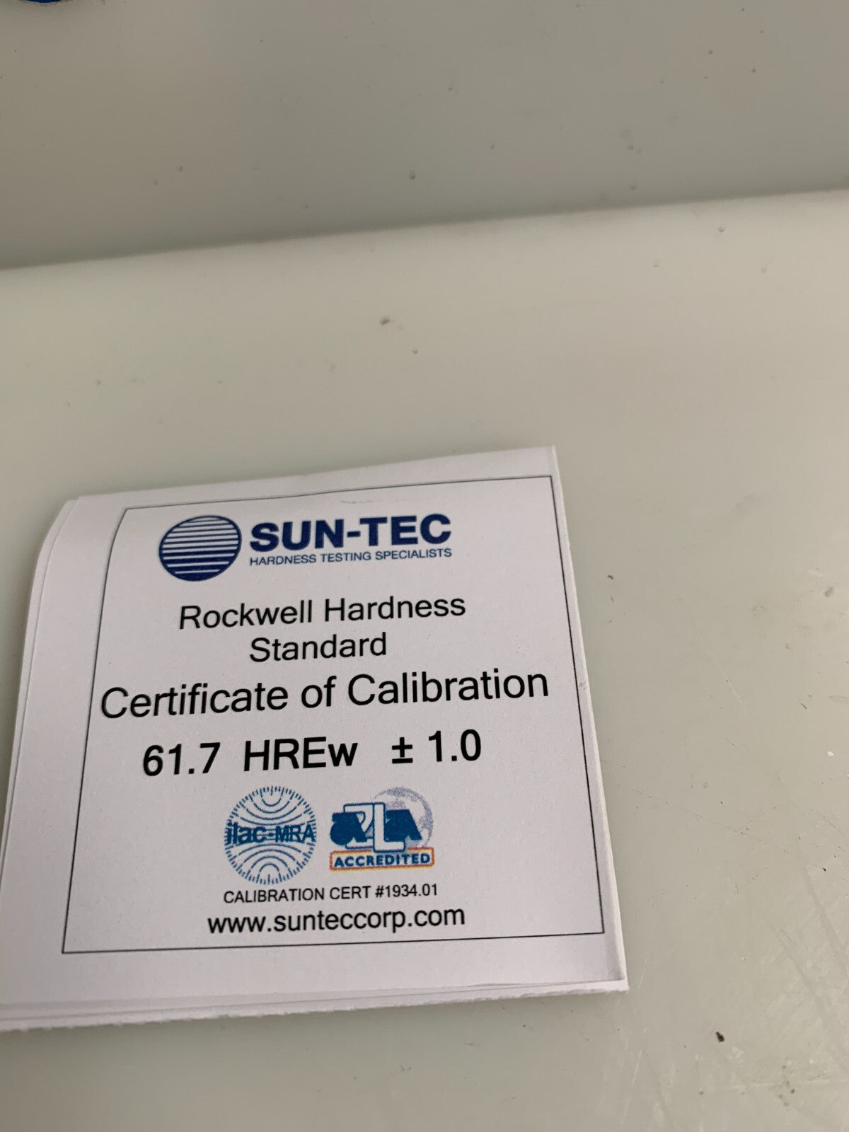 SUNTEC HARDNESS STANDARD BLOCK 61.7 HREW