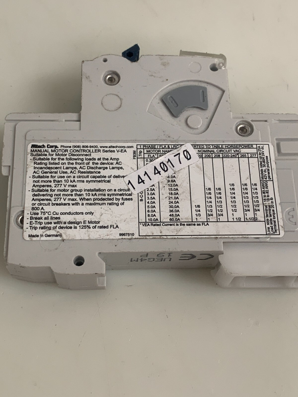 LOT OF 4 ALTECH ABL SURSUM G10 1G10UM CIRCUIT BREAKER2