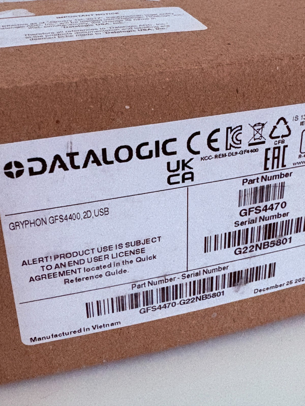 DATALOGIC GRYPHON GFS 4400 2D USB FIXED MOUNT SCANNER