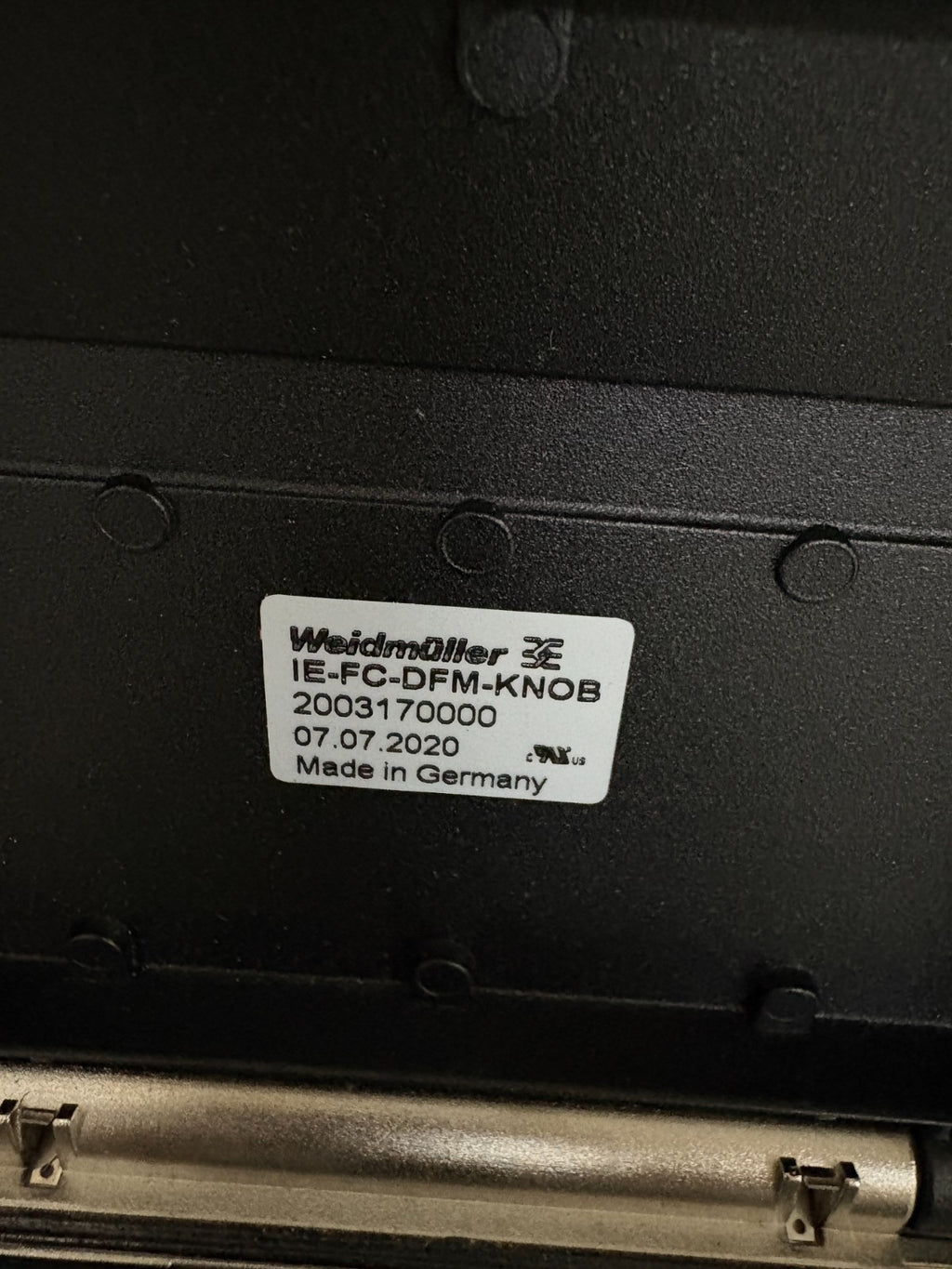 WEIDMULLER COMPONENT HOUSING IE-FC-DFM-KNOB W/SELF TEST RECEPTACLE2