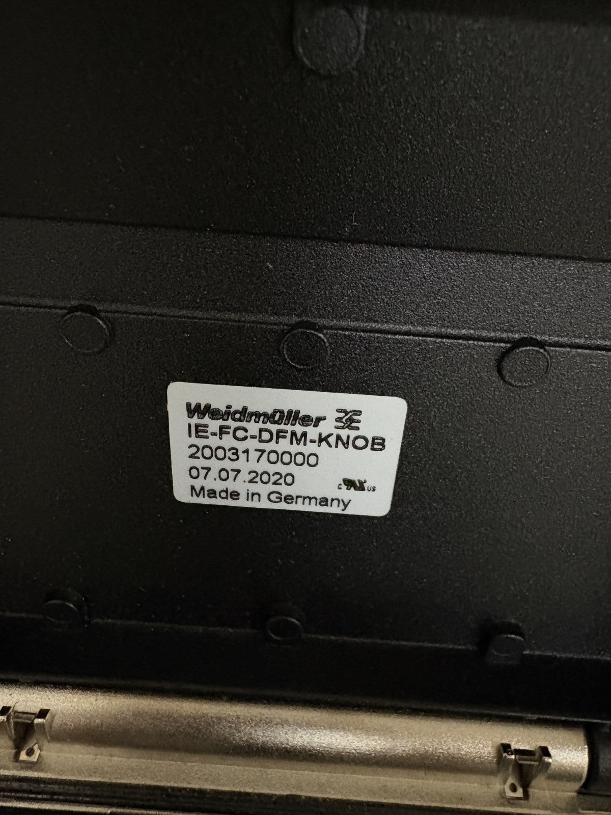 WEIDMULLER COMPONENT HOUSING IE-FC-DFM-KNOB W/SELF TEST RECEPTACLE2