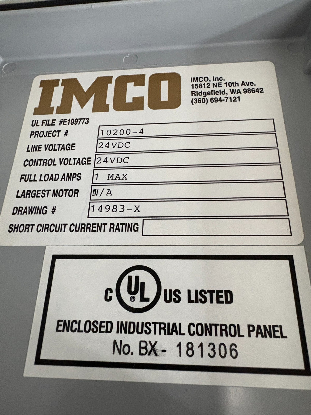 IMCO CONTROLS ANOTHONY ROSS #10200-4