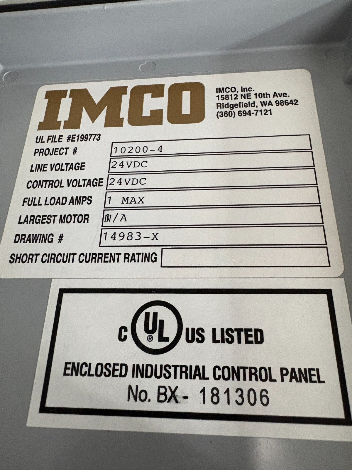 IMCO CONTROLS ANOTHONY ROSS #10200-4