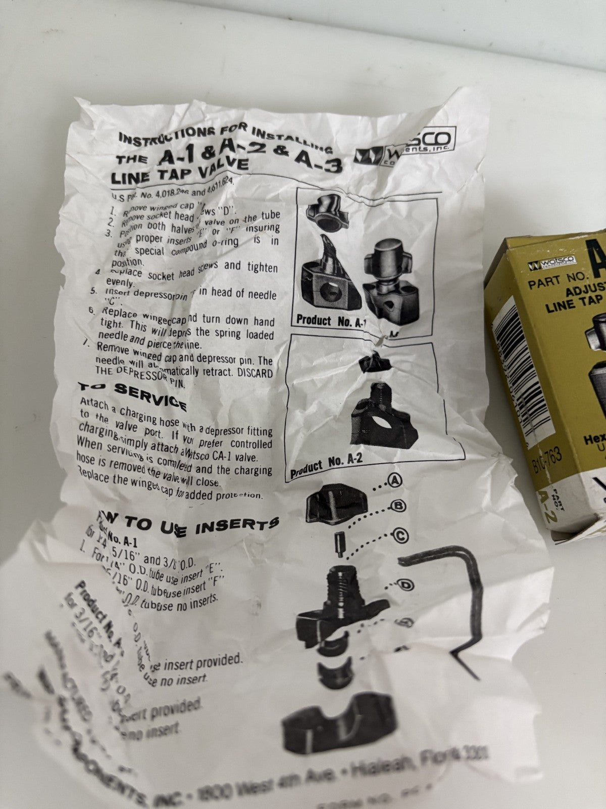 WATSCO COMPONENTS ADJUSTABLE LINE TAP VALVE A-2