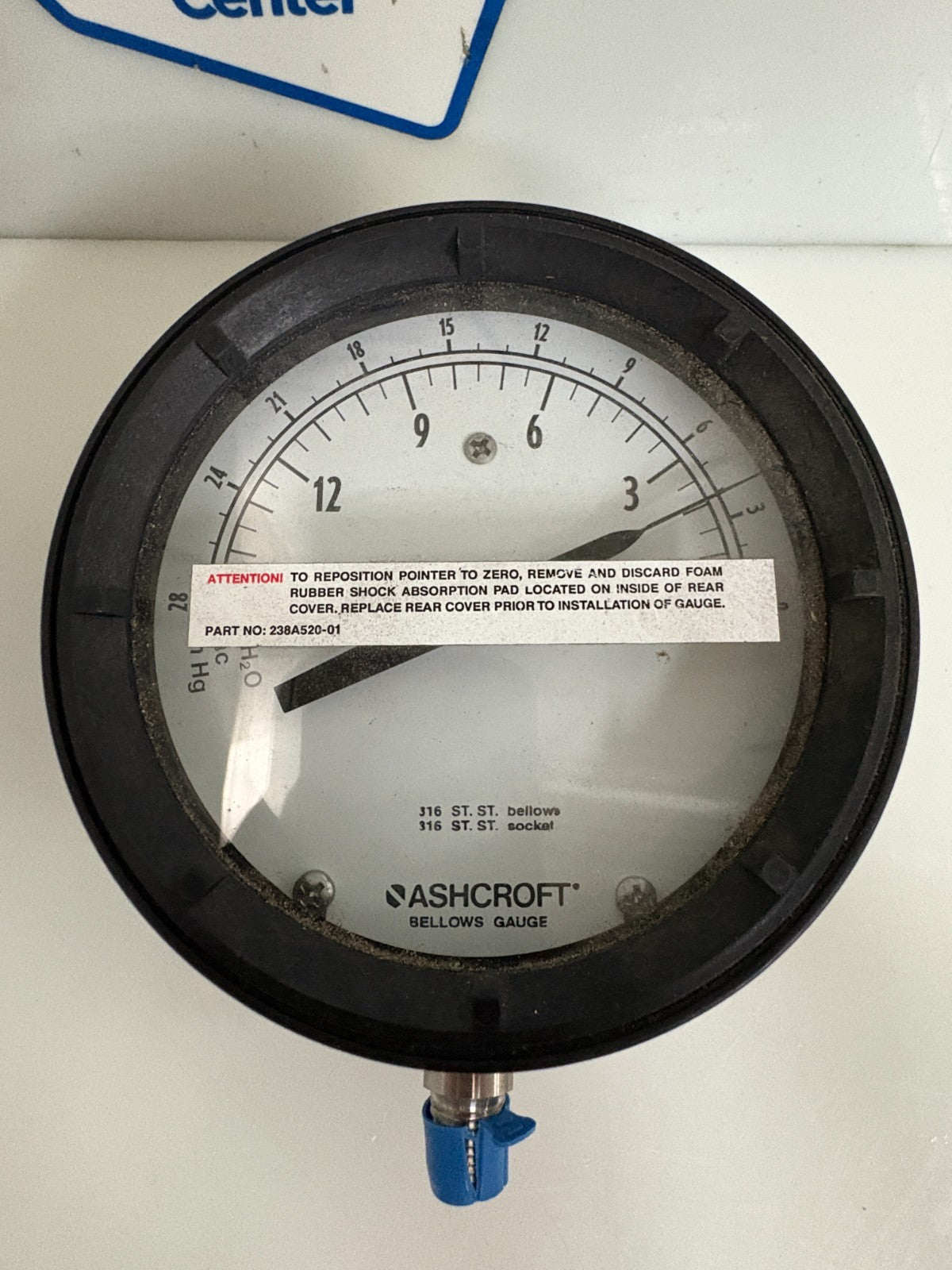 ASHCROFT VAC BELLOWS GAUGE 0-15