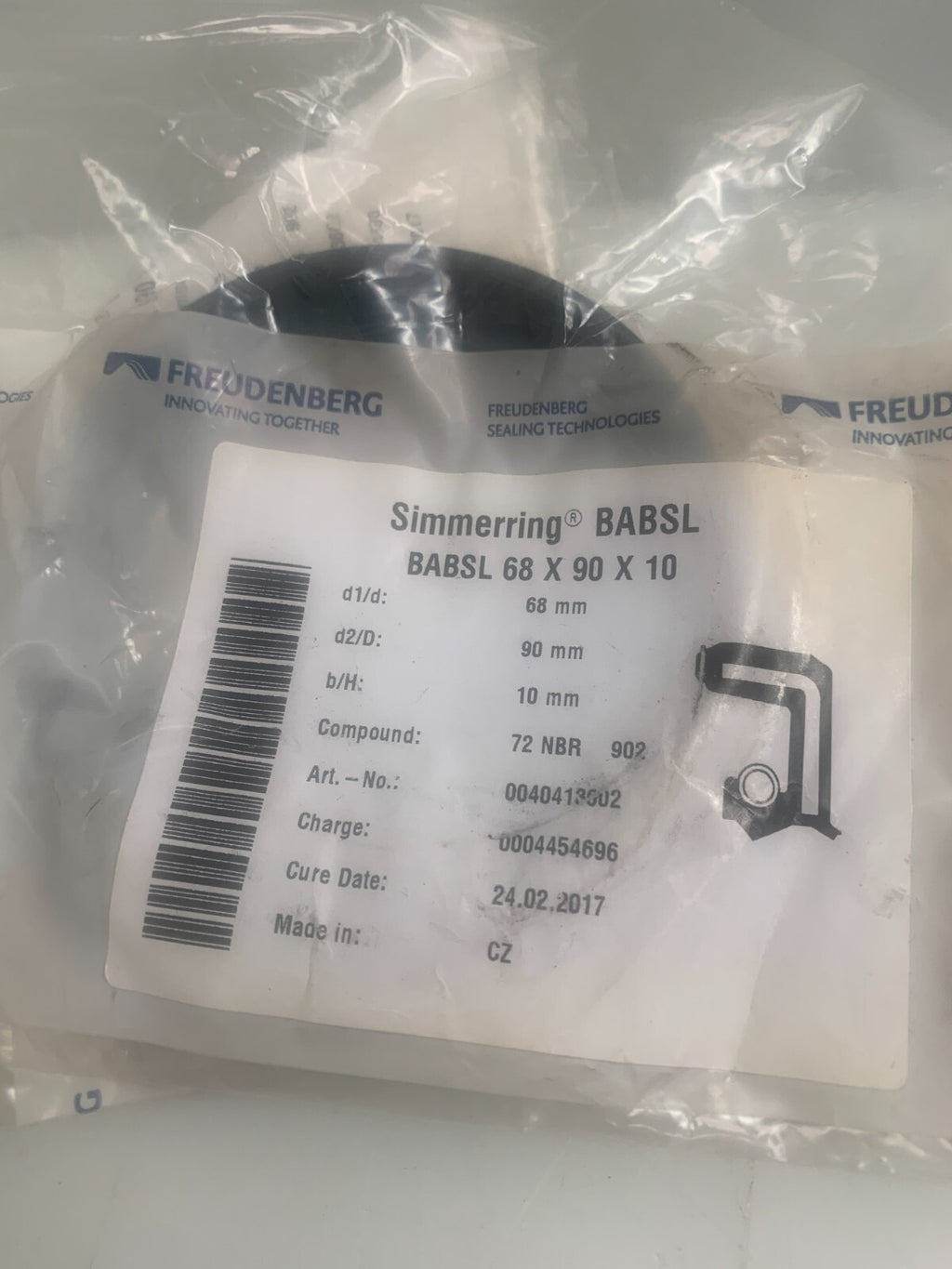 FREUDENBERG Simmerring BABSL  68X90X10  0040413002 (Lot of 3)