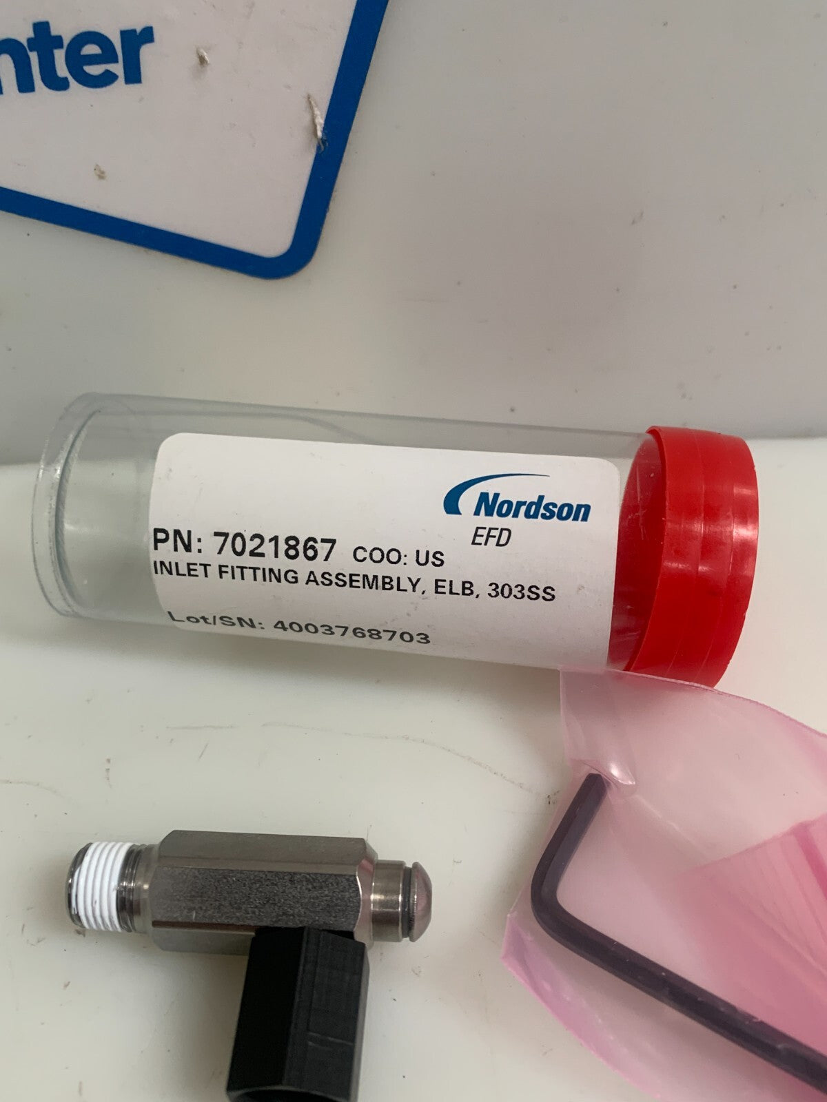 NORDSON EFD INLET FITTING ASSY ELB 303SS 70218672