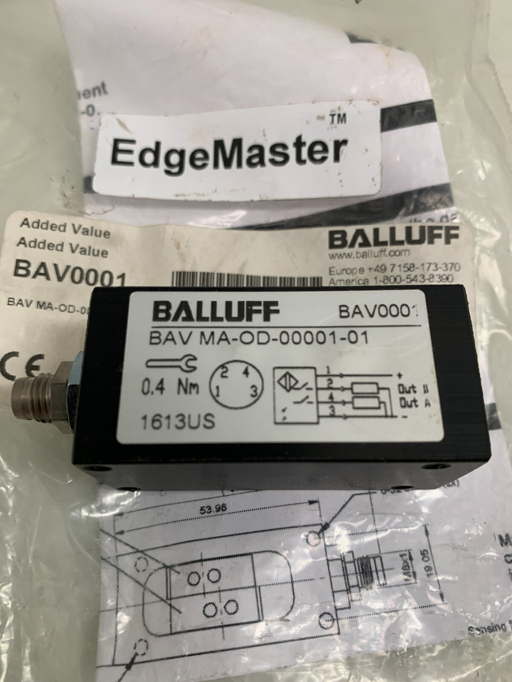 Balluff BAV MA-OD-00001-01 Inductive Sensor BAV0001