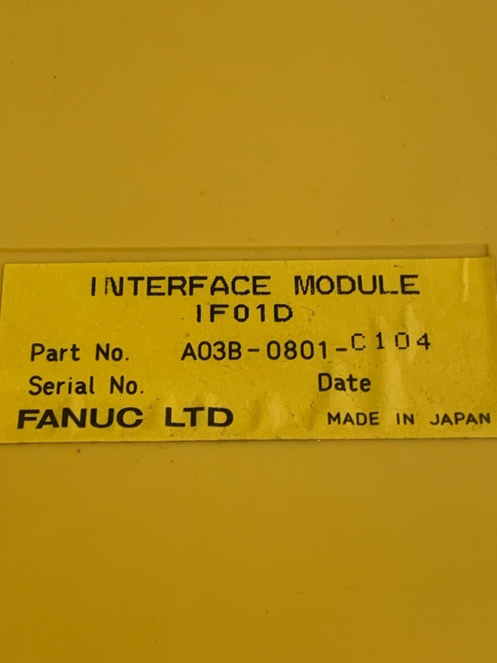 FANUC IF01D INTERFACE MODULE AO3B-0801-C104