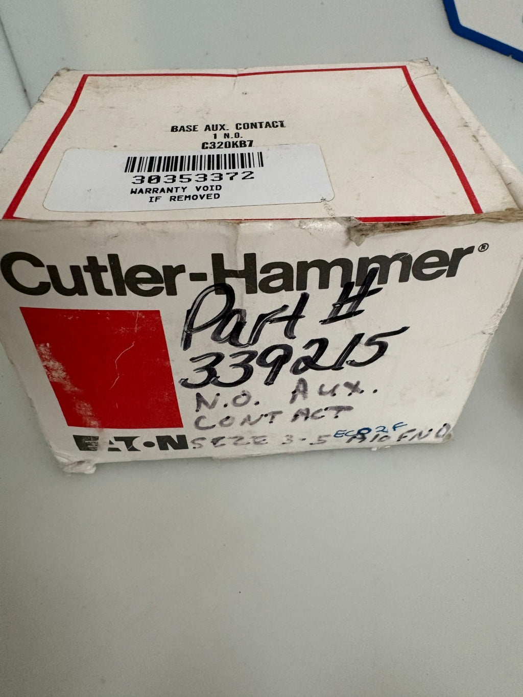 CUTLER HAMMER AUXILLIARY CONTACT C320KB7