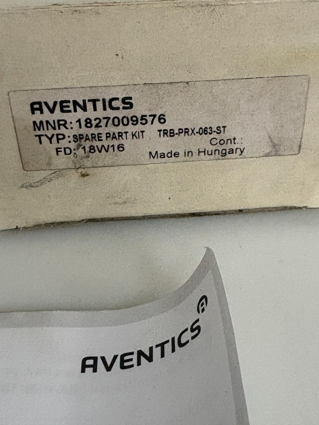 AVENTICS SPARE PART KIT #1827009576 TRB-PRX-063-ST 4