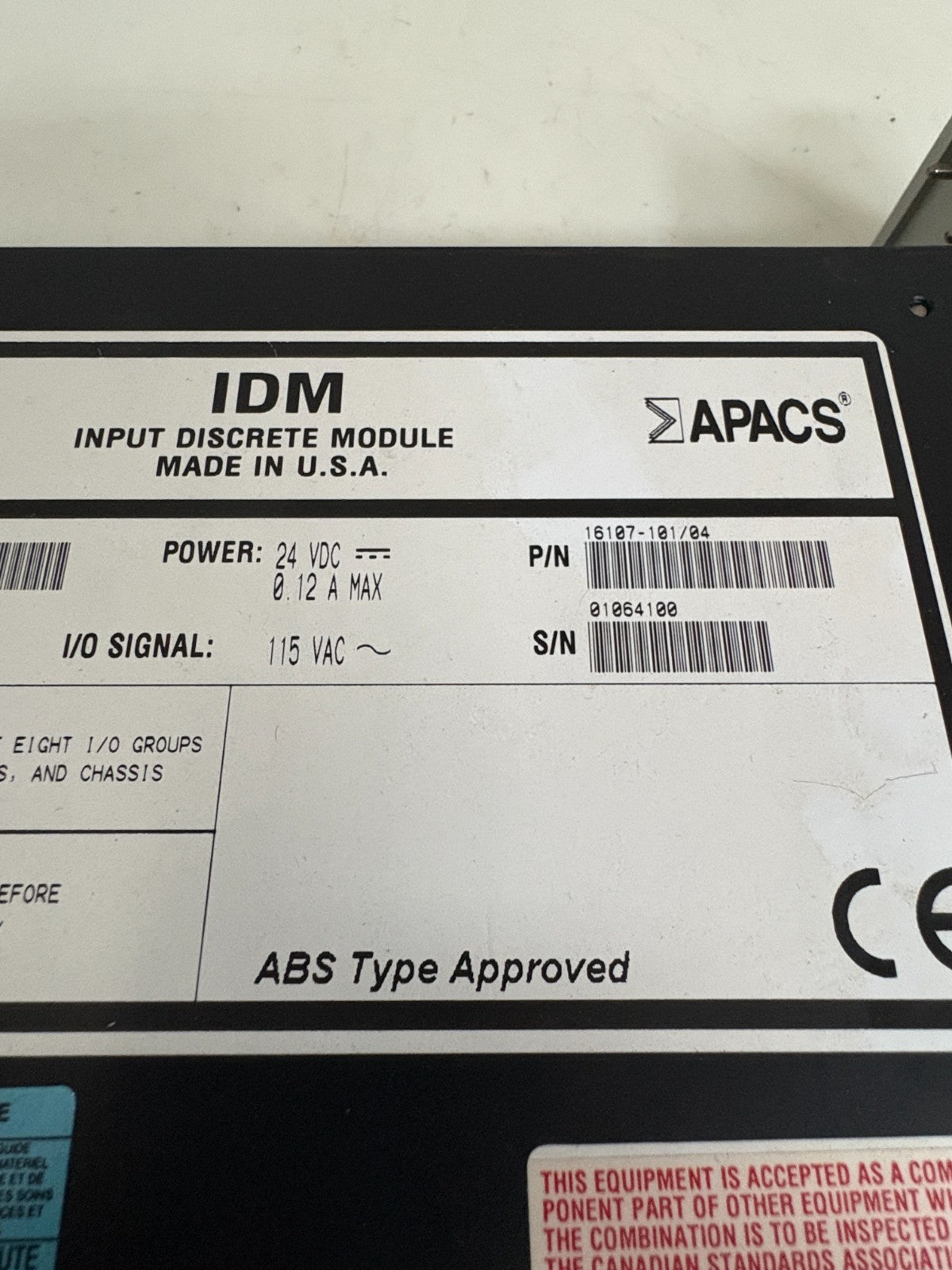 SIEMENS MOORE IDM INPUT DISCRETE MODULE 391DM115ACCAN