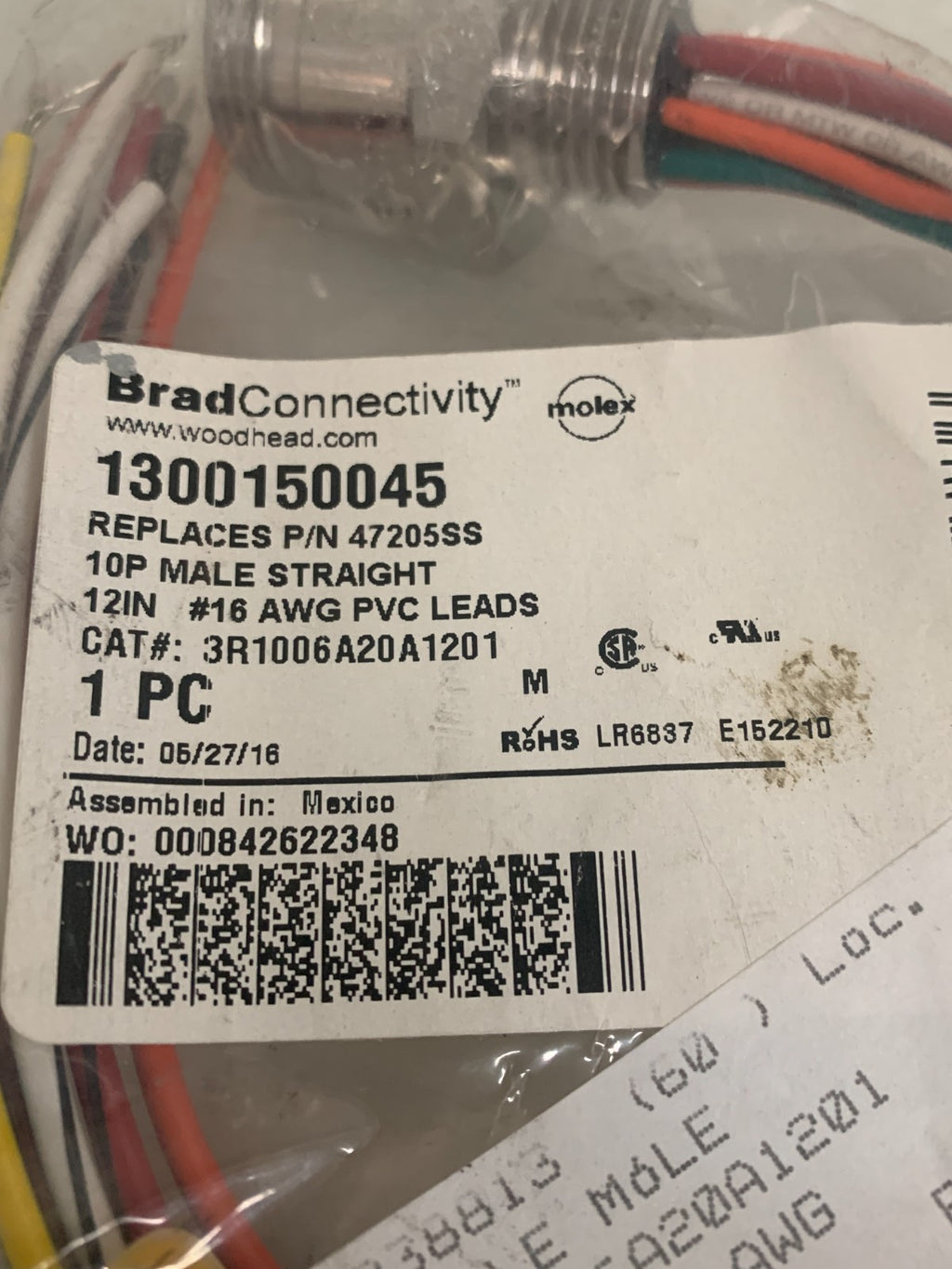 MOLEX BRAD CONNECTIVITY 1300150045 10P MALE STRAIGHT PLUG1