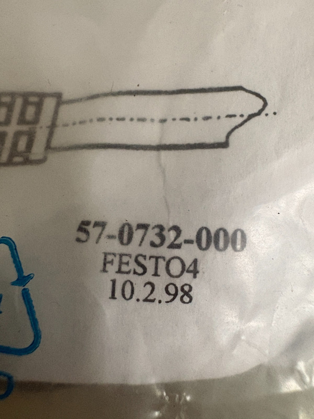 LOT OF 2 FESTO CONNECTING CABLE 34998 57-0732-0003