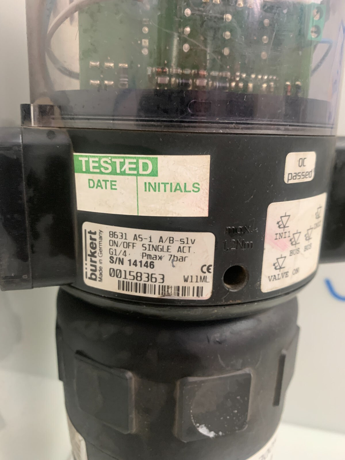 BURKERT Stainless Control Valve  8631 AS-1 A/B-SLV2