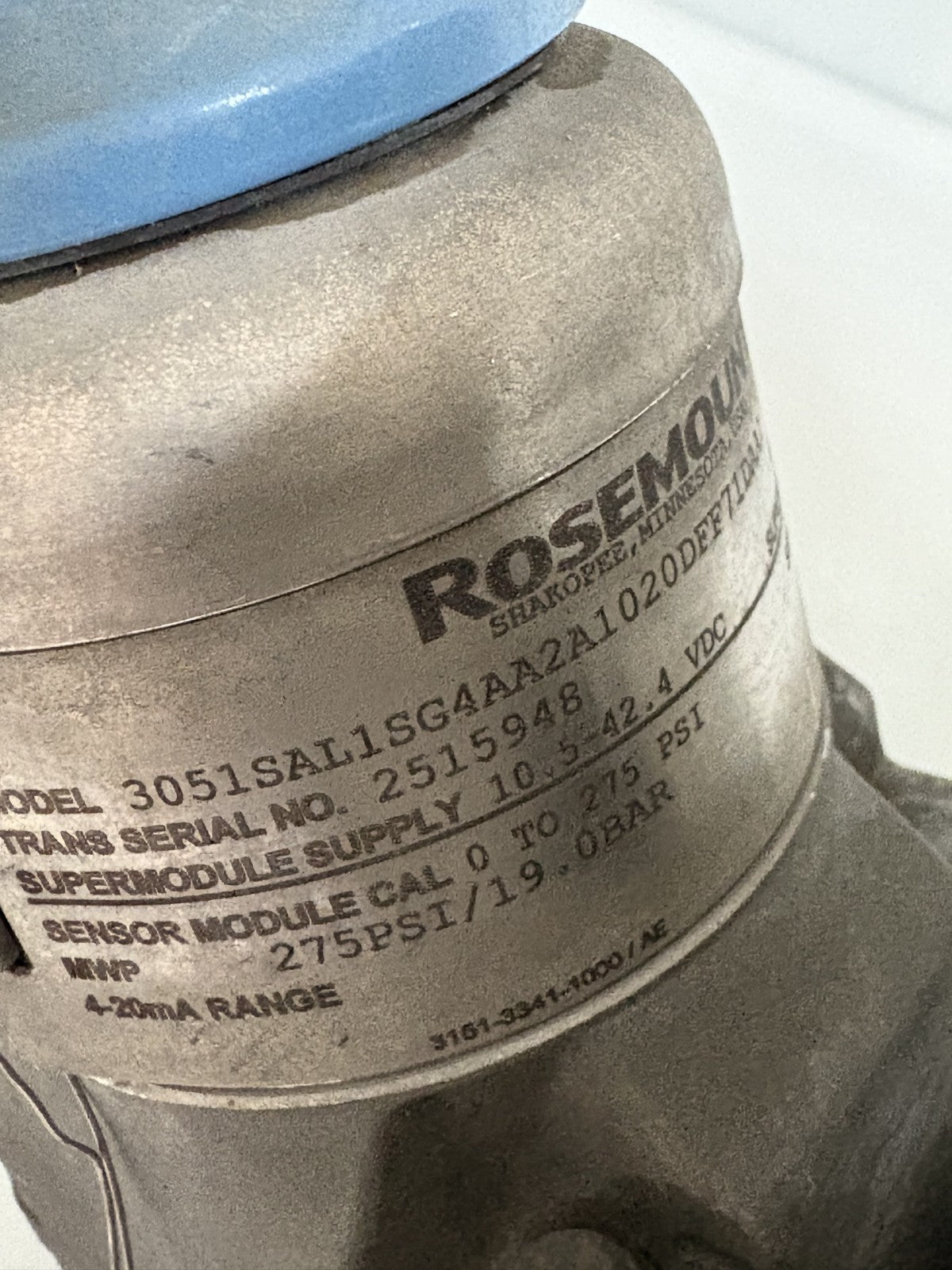 ROSEMOUNT FLOW METER 300ERSS2AA W/ELECT REMOTE SENSOR 3051SAL1SG4AA2A1020DFF71DA3