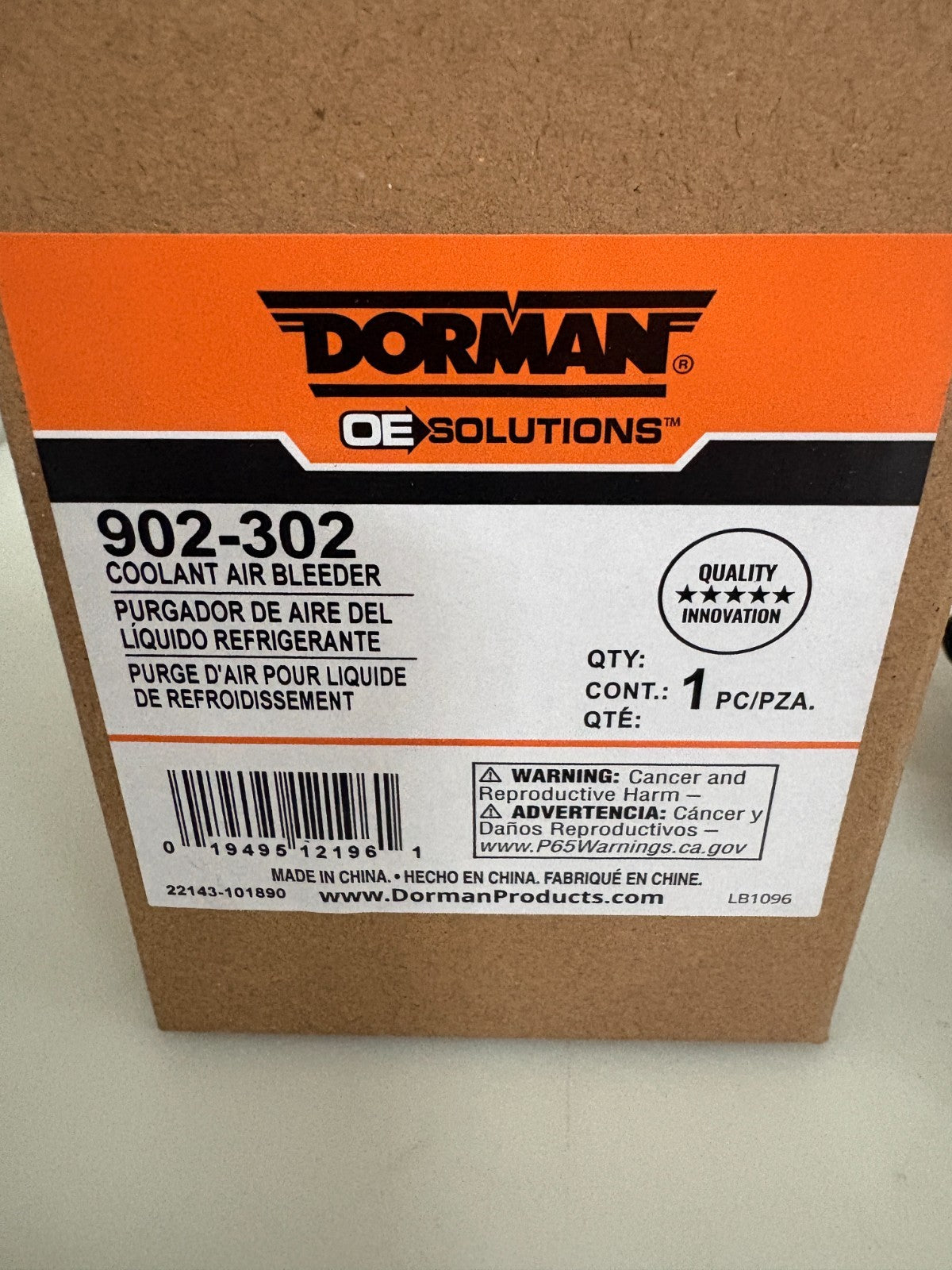 DORMAN COOLANT AIR BLEEDER 902-302 3