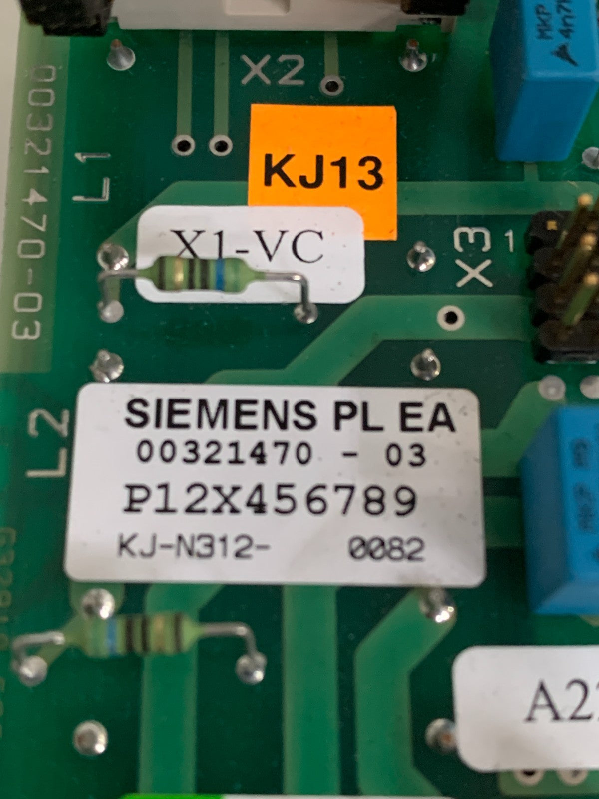 SIEMENS SERVO BACKPLANE INSERT PL EA 00321470-03