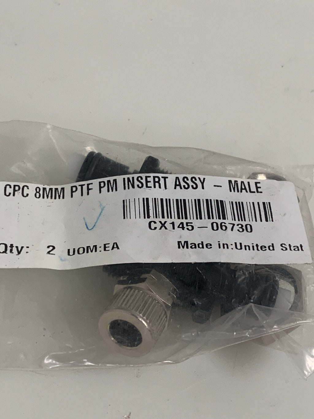 LOT OF 2 HP SCITEX CPC 8MM PTF INSERT ASSY MALE CX145-06730