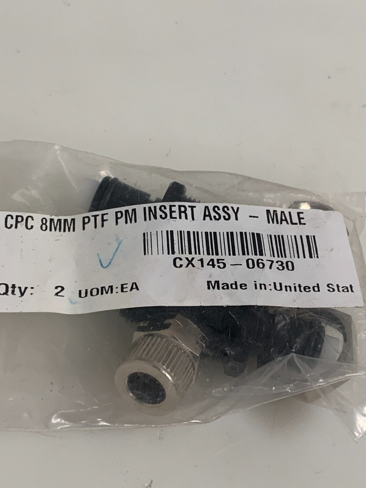 LOT OF 2 HP SCITEX CPC 8MM PTF INSERT ASSY MALE CX145-06730