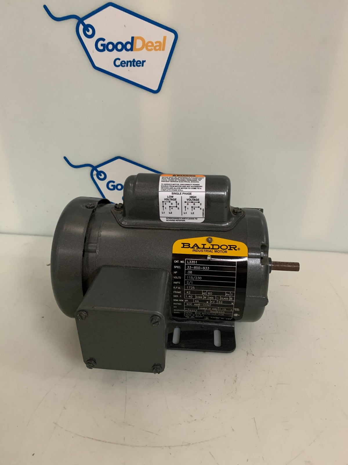 BALDOR INDUSTRIAL MOTOR .8HP 1725 RPM0