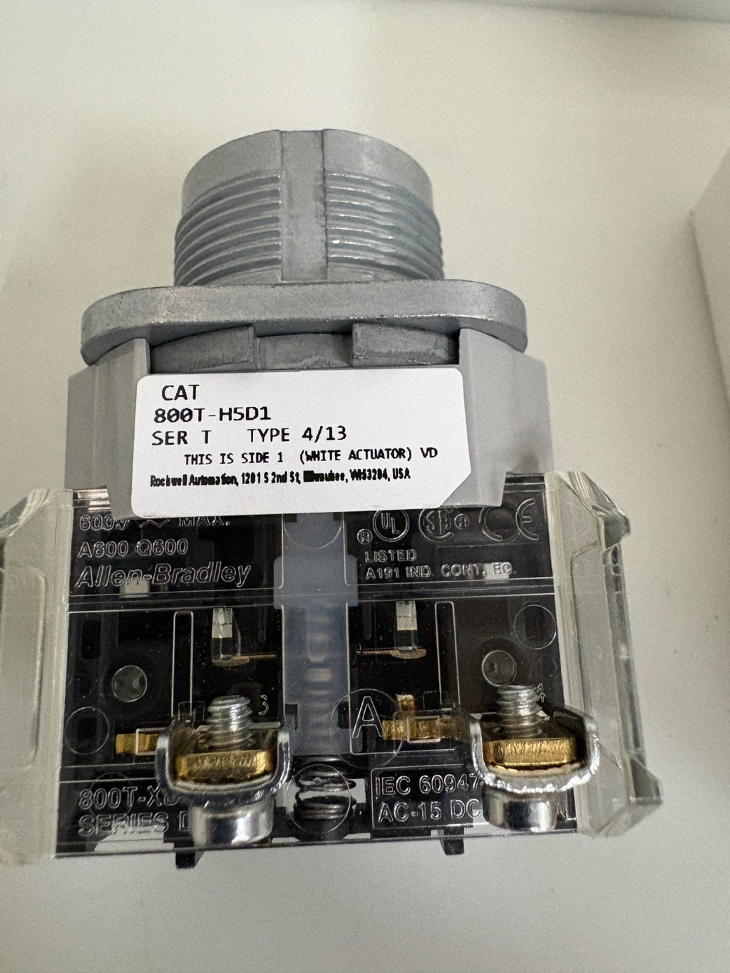 ALLEN BRADLEY SELECTOR SWITCH 800T-H5D11