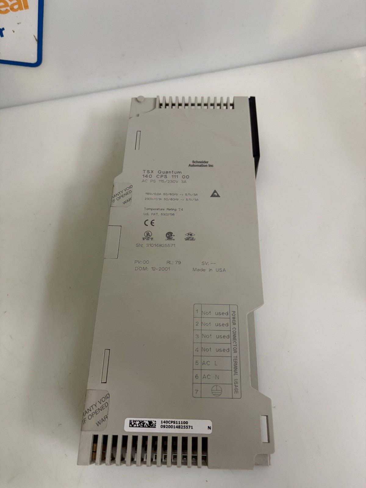 SCHNEIDER TSX QUANTUM 140 CPS11100 MODULE3