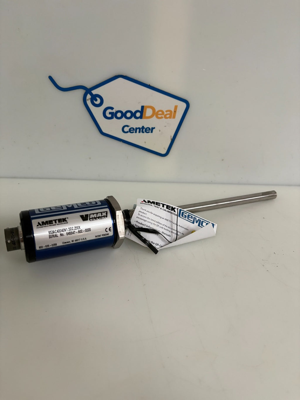 AMETEK GEMCO V MAX LINEAR DISPLACEMENT TRANSDUCER ANALOG OUTPUT 0