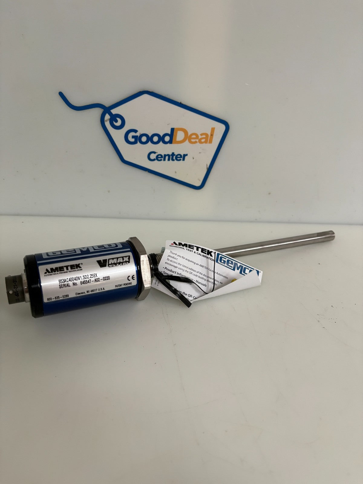 AMETEK GEMCO V MAX LINEAR DISPLACEMENT TRANSDUCER ANALOG OUTPUT 0