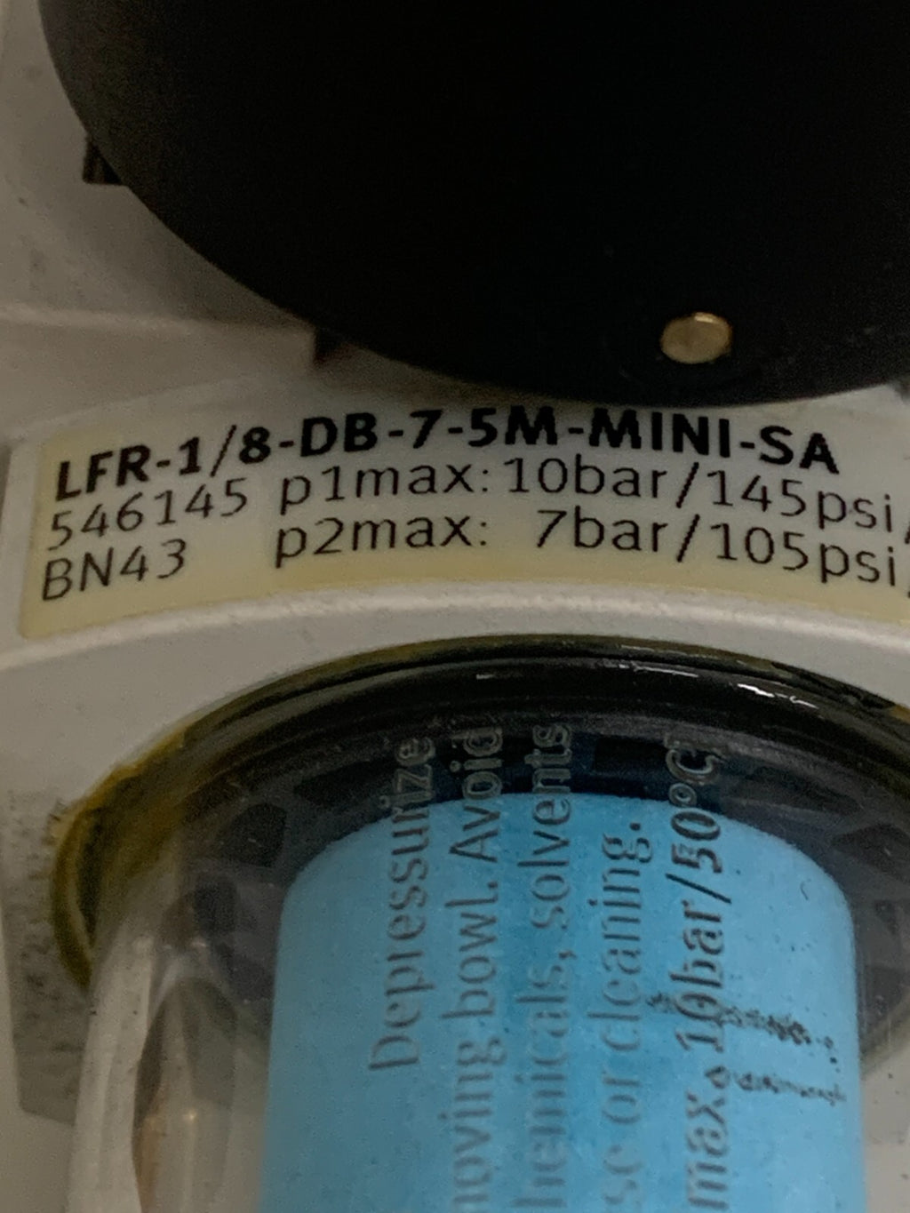 FESTO FILTER REGULATOR 546145 LFR-1/8-DB-7-5M MINI-SA