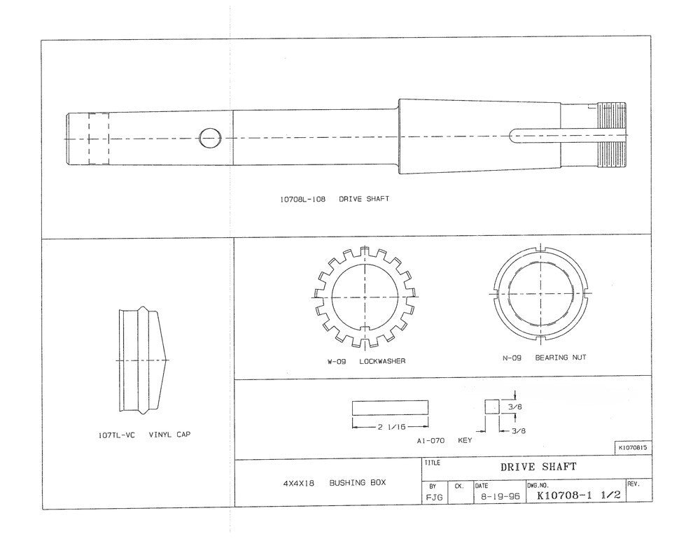 DORRIS Gear Drives K10708-1 1/2 Low Speed Shaft Kit