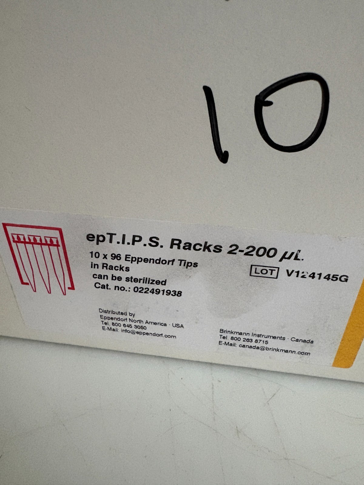 EPPENDORF EP T.I.P.S. RACKS 2-200UL 10X96 PER RACK IN BOX #0224919382
