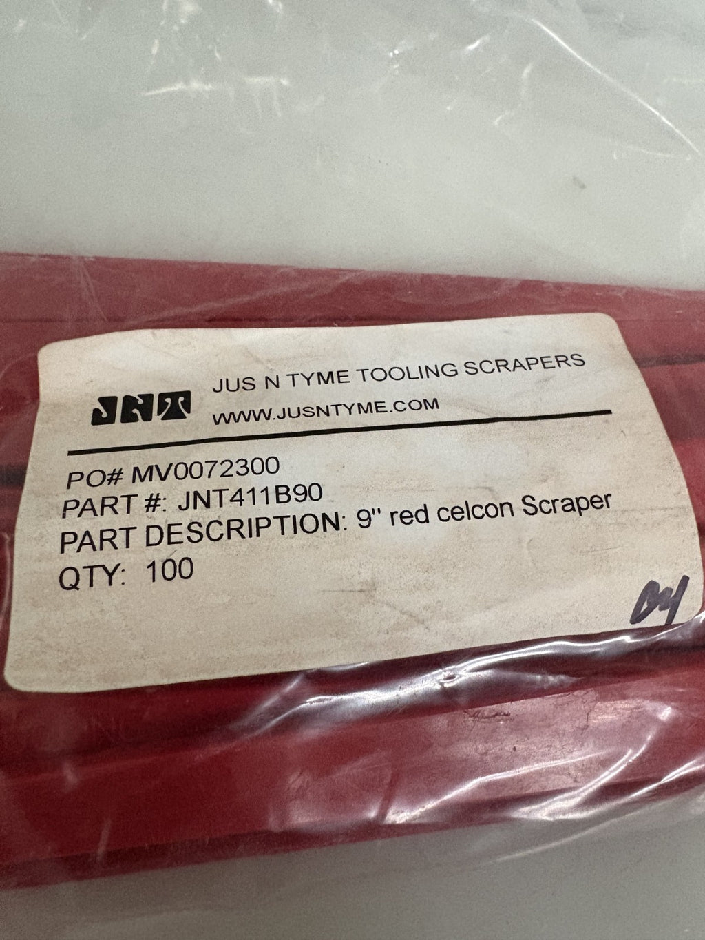 LOT OF 17 JUS N TIME TOOLING SCRAPERS 9" TAPERED TOOL JNT411B90