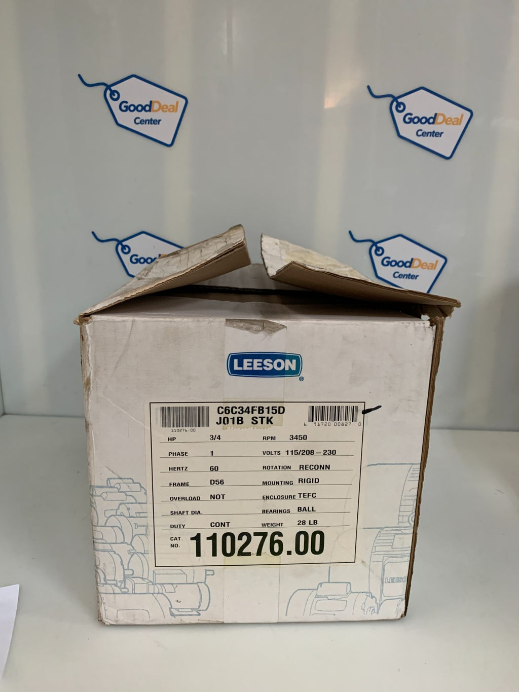 LEESON AC MOTOR 3/4 HP 3450 RPM #110276.00