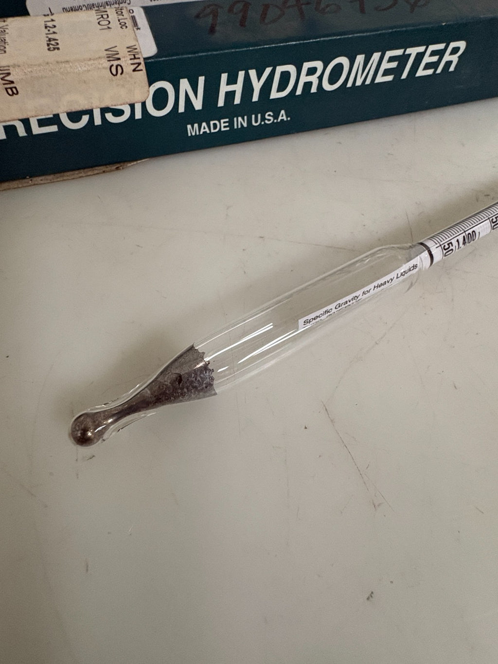 LOT OF 2 VWR PRECISION HYDROMETER 1.2-1.45