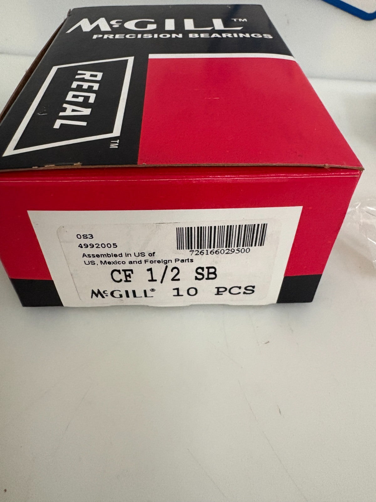 MCGILL CAM FOLLOWER CF1/2 SB BOX OF 10
