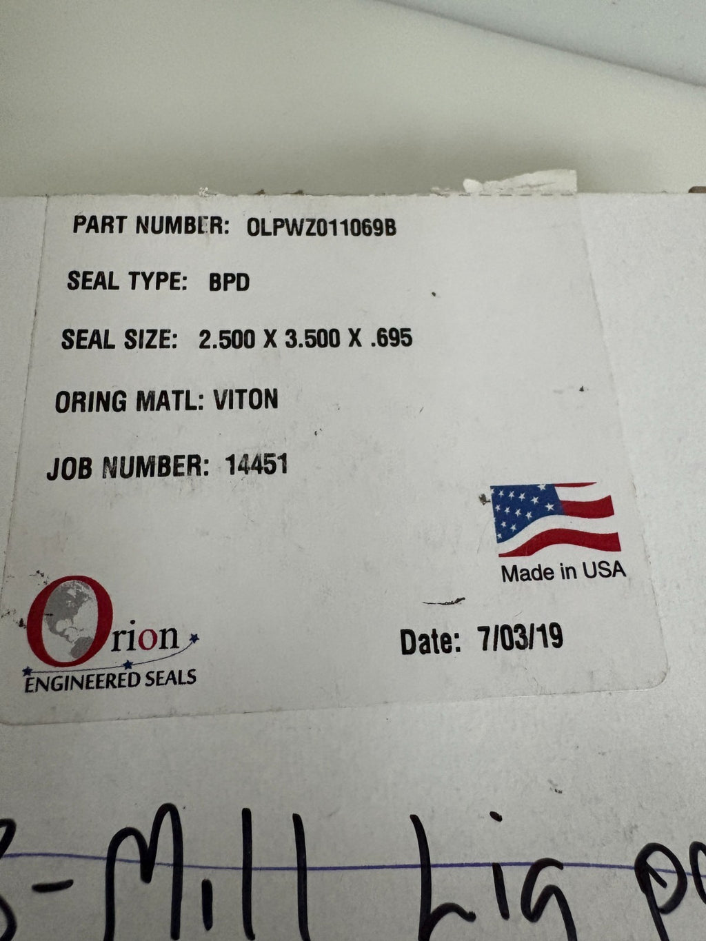 ORION BPD SEAL OLPWZ011069 B